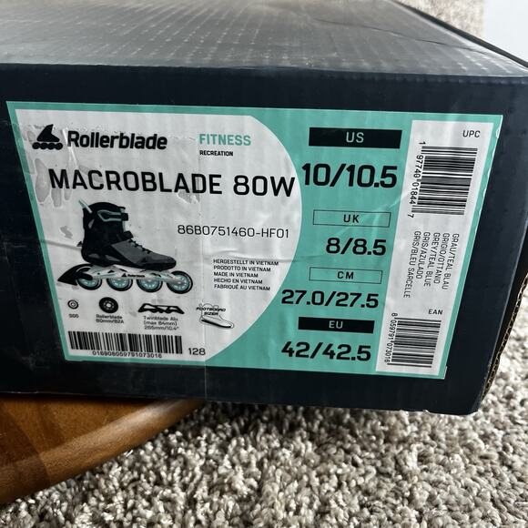 Rollerblade Macroblade 80 W Womens 10 Inline Skates Glacier Grey/Neo Mint READ - Picture 13 of 13